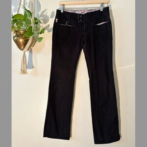 Y2K Vintage Low-Rise Bootcut  Paisley Trimmed Pants